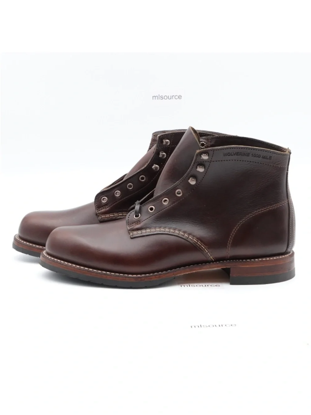 Men's Wolverine 1000 Mile Plain Toe Boots Vibram W990072 - Missing Lace